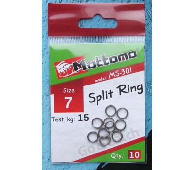 Кольцо заводное Mottomo Split Ring 7мм/15кг 10 шт.