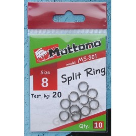 Кольцо заводное Mottomo Split Ring 8мм/20кг 10 шт.