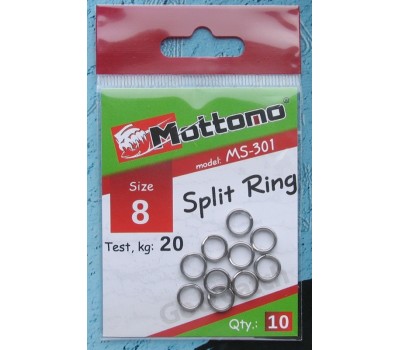 Кольцо заводное Mottomo Split Ring 8мм/20кг 10 шт.